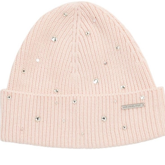 Michael Kors, Crystal Embellished Rib Cuff Hat
